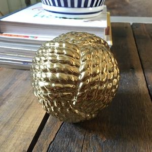 Nautical rope ball home decor brass gold color